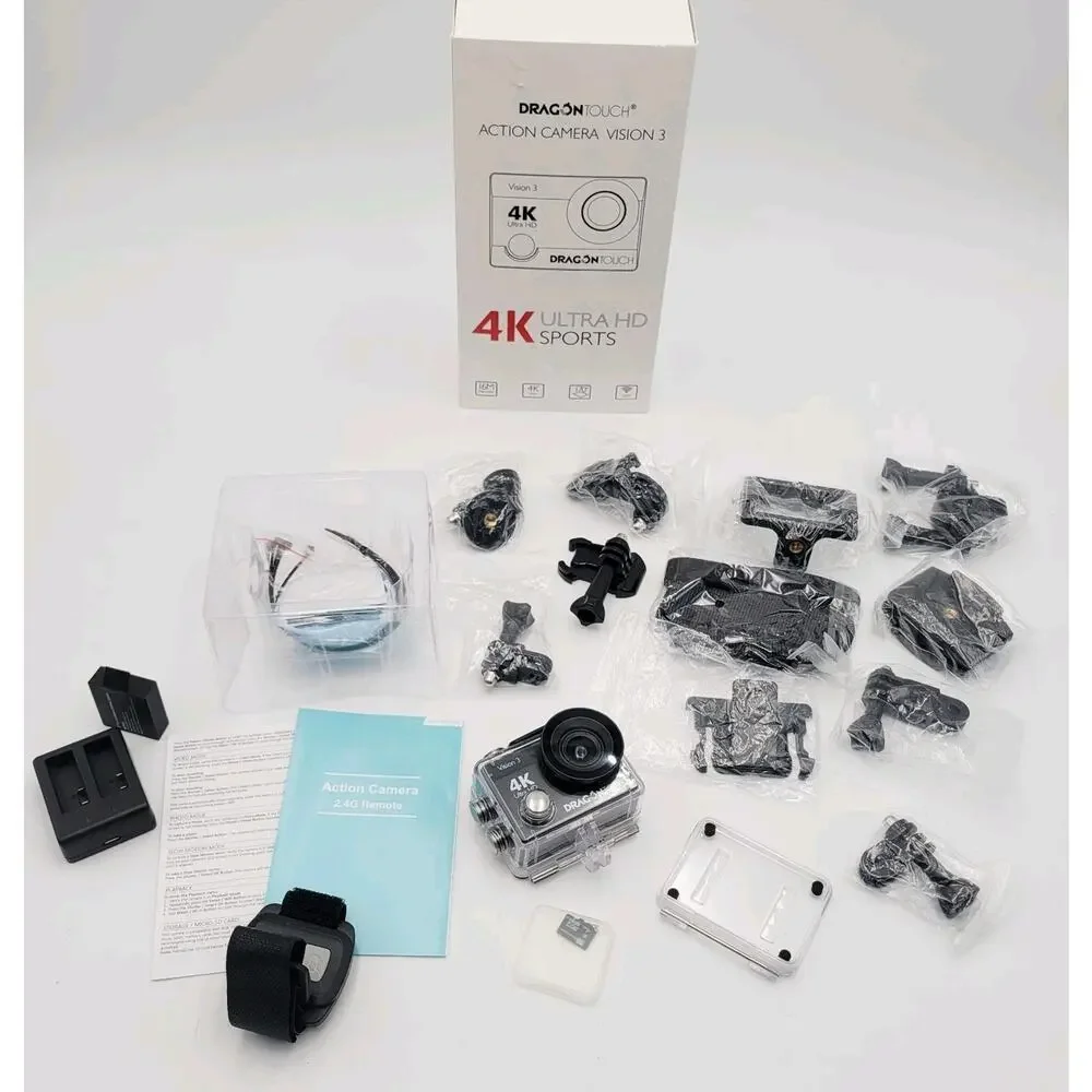 Dragon Touch 4K Action Camera Vision 3 Underwater Waterproof Sports